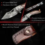 Preklopni Lovački Nož Damascus Snakewood