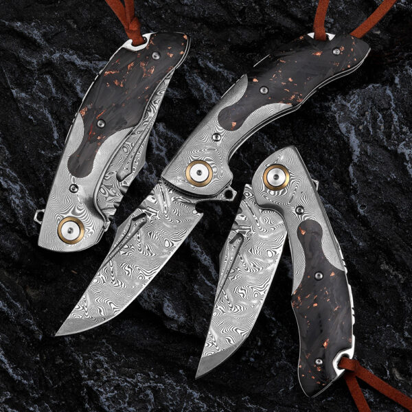 Preklopni Lovački Nož Damascus YZ-CFLQ-P (110 slojeva Damascus)