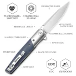 Lovački Nož Trivisa Leominor-03G Liner Lock,3.54" K110 Steel,G10 Handle