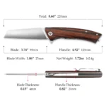 Lovački Nož Trivisa Sag-01 Handmade Convex Edge,3.74" Hand Satin D2 Steel,Ironwood Handle