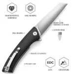 Lovački Nož Trivisa Sag-03B Handmade Convex Edge,3.74" D2 Steel, G10 Handle