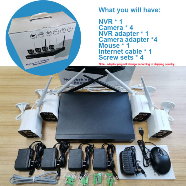 Komplet video nadzor Tuya smart 4 kamere & NVR WIFI snimač & 1TB HD