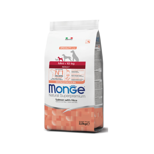 Monge Mini Adult Monoprotein Losos i pirinač 7,5kg