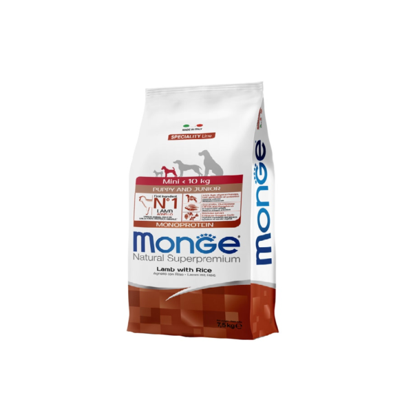 Monge Mini Monoprotein Puppy Junior Jagnjetina i pirinač 7,5kg