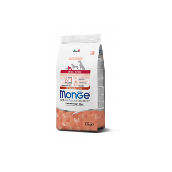 Monge Mini Monoprotein Puppy Junior Losos i Pirinač 7,5kg