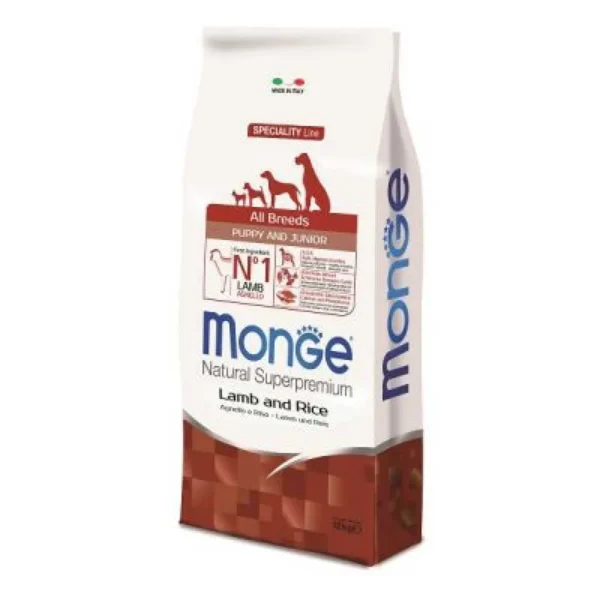 Monge all breeds puppy & junior Jagnjetina i Pirinač 12kg