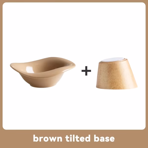 Posuda sa nagibom za mačke i male pse Brown Titled